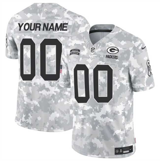 Mens Green Bay Packers Active Player Custom 2024 F.U.S.E Arctic Camo Salute To Service Limited Stitched Football Jersey